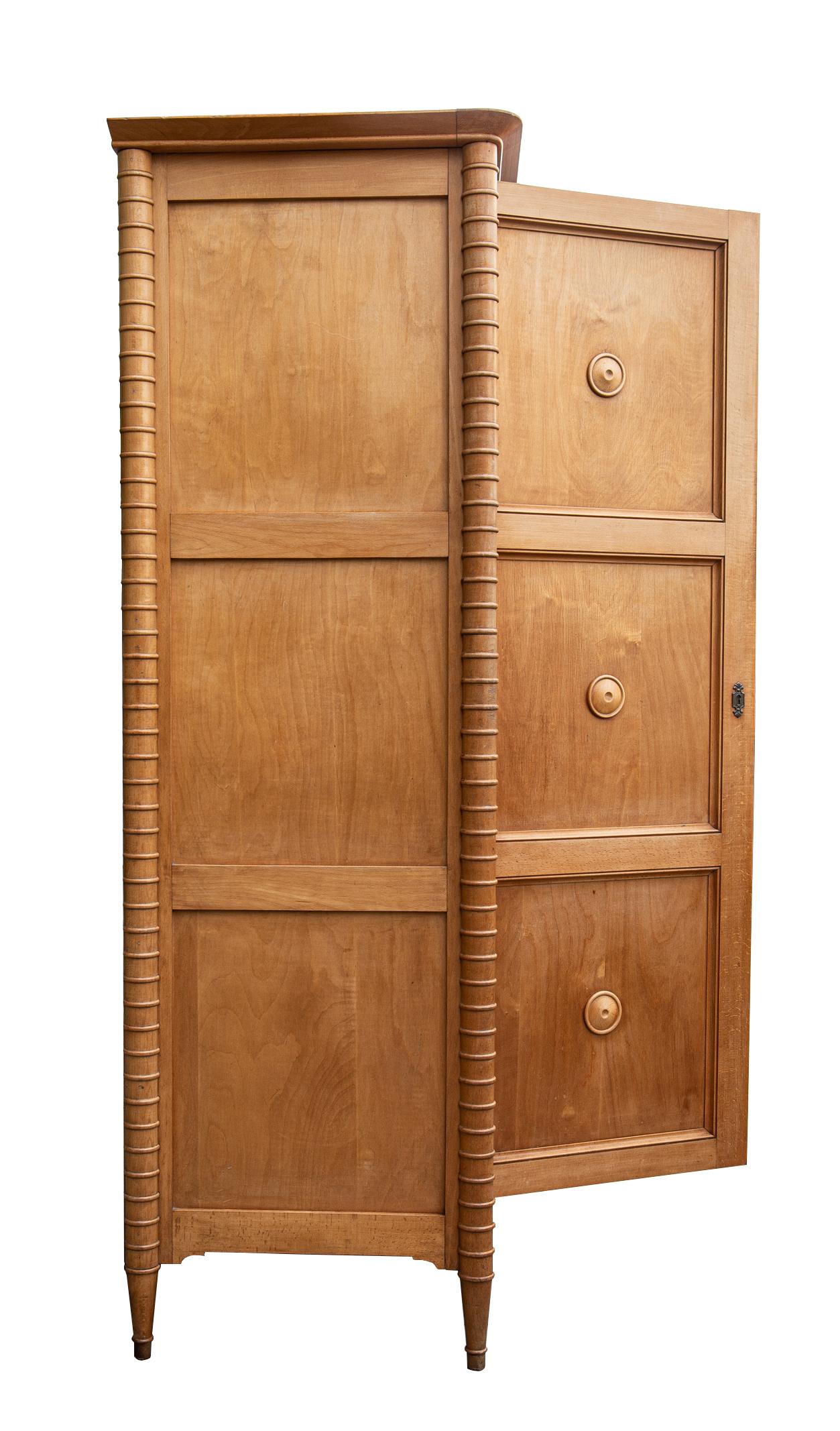 Art Deco Cherrywood Petite Armoire in the Style of Maxime Old, France, 1940