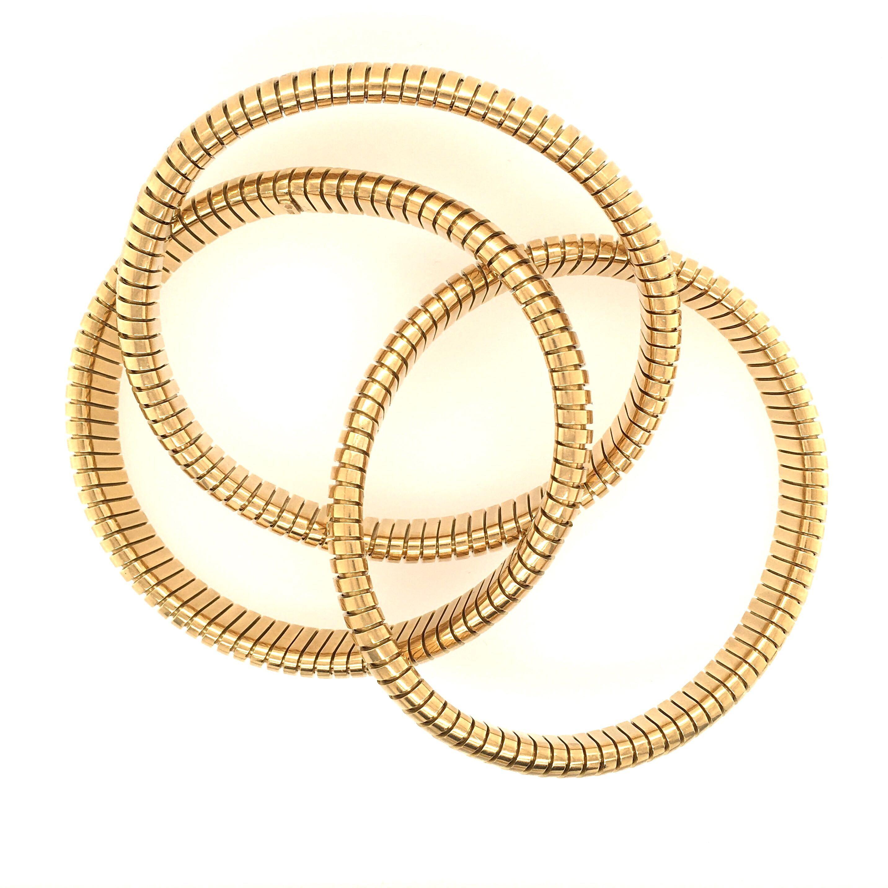 Women's or Men's 18 Karat Yellow Gold Tubogas Bracelet