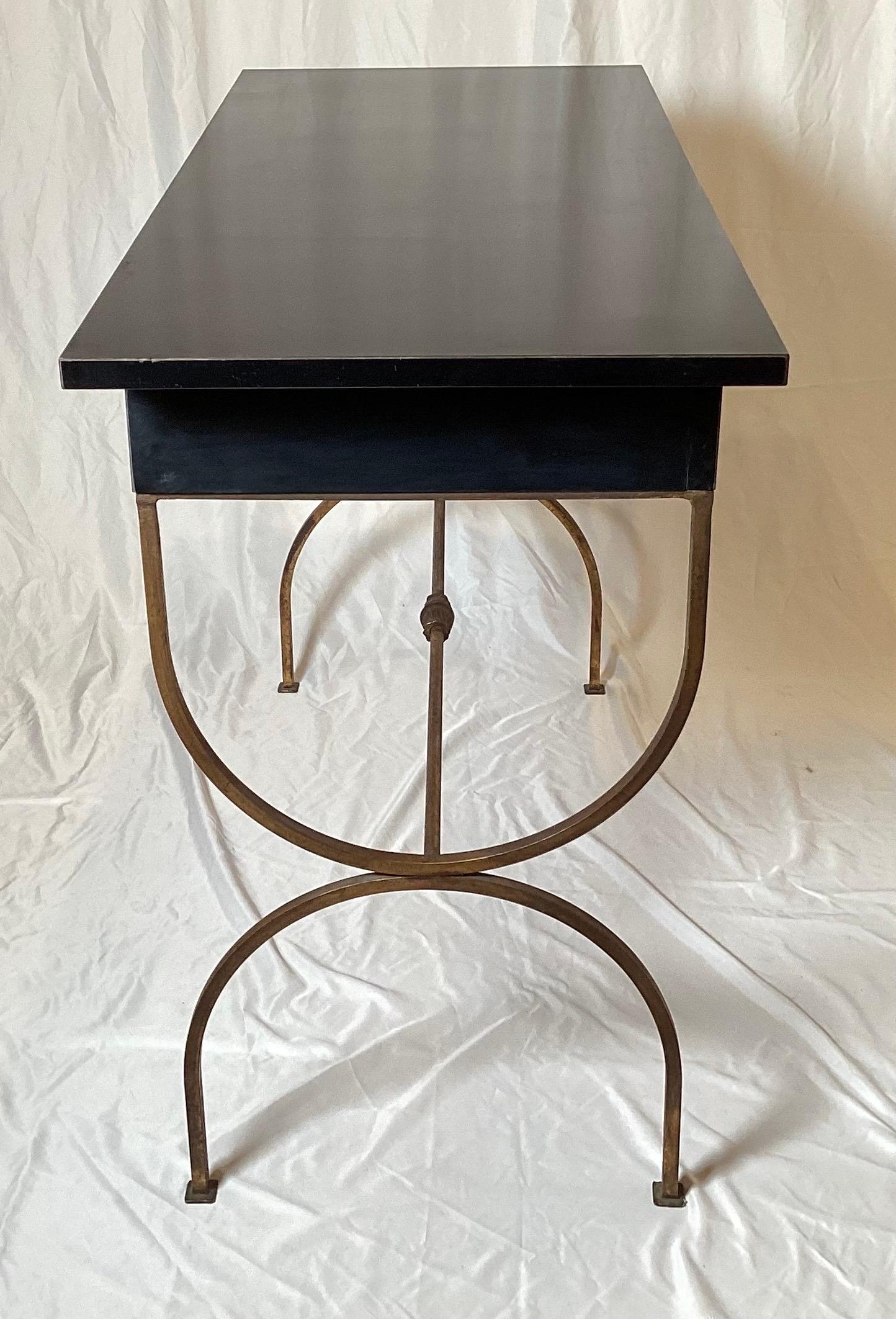 American A Chic 1960's Black Laminate Iron Based Desk