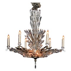 Chic 6-Light Chandelier with Radiating Crystal Fronds