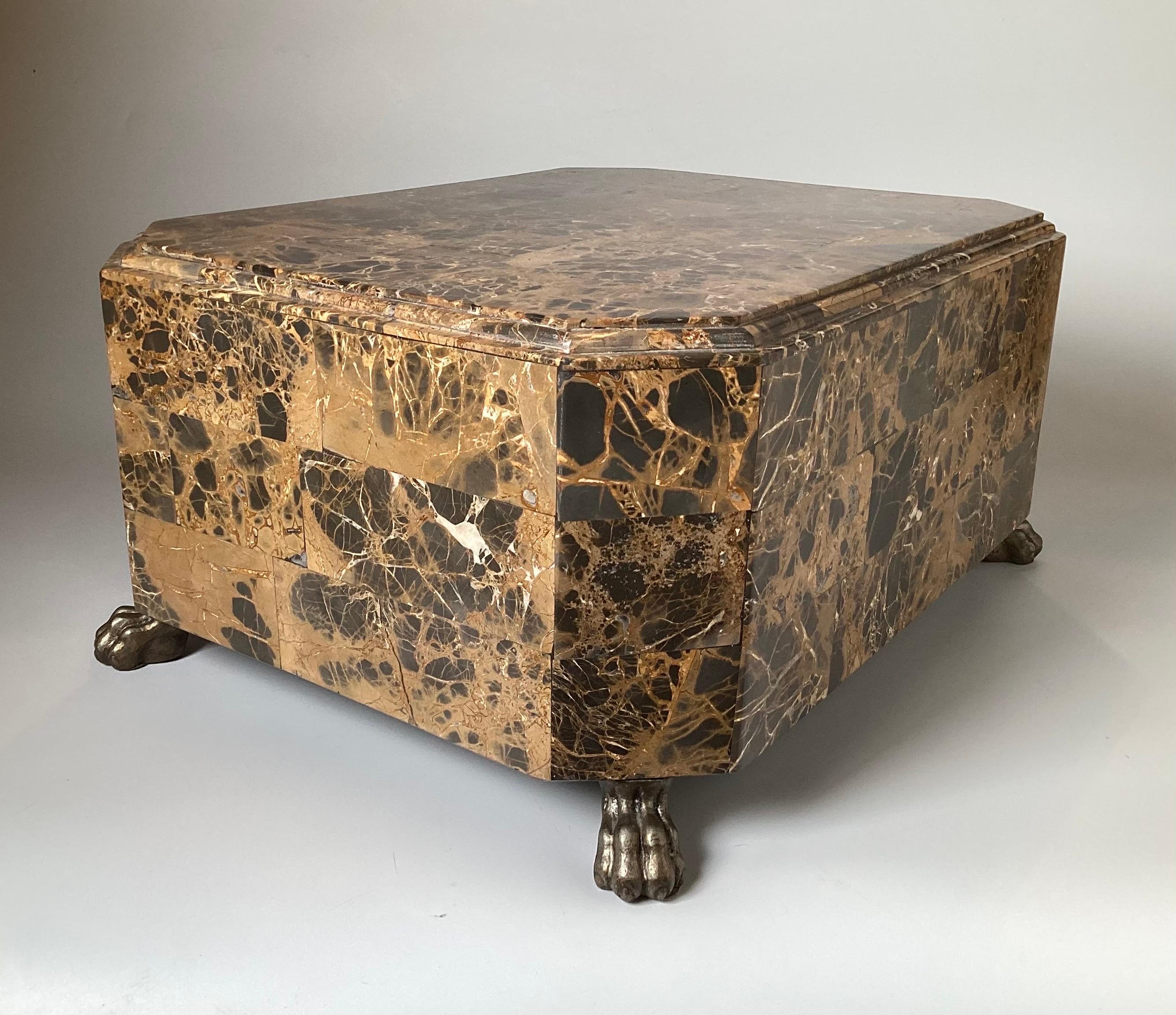 Chic Hard Stone Table Box, Attributed to Maitland Smith  For Sale 3