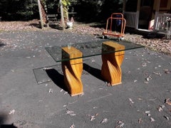 A Chic Mid Century Modern Bamboo Based Console Table