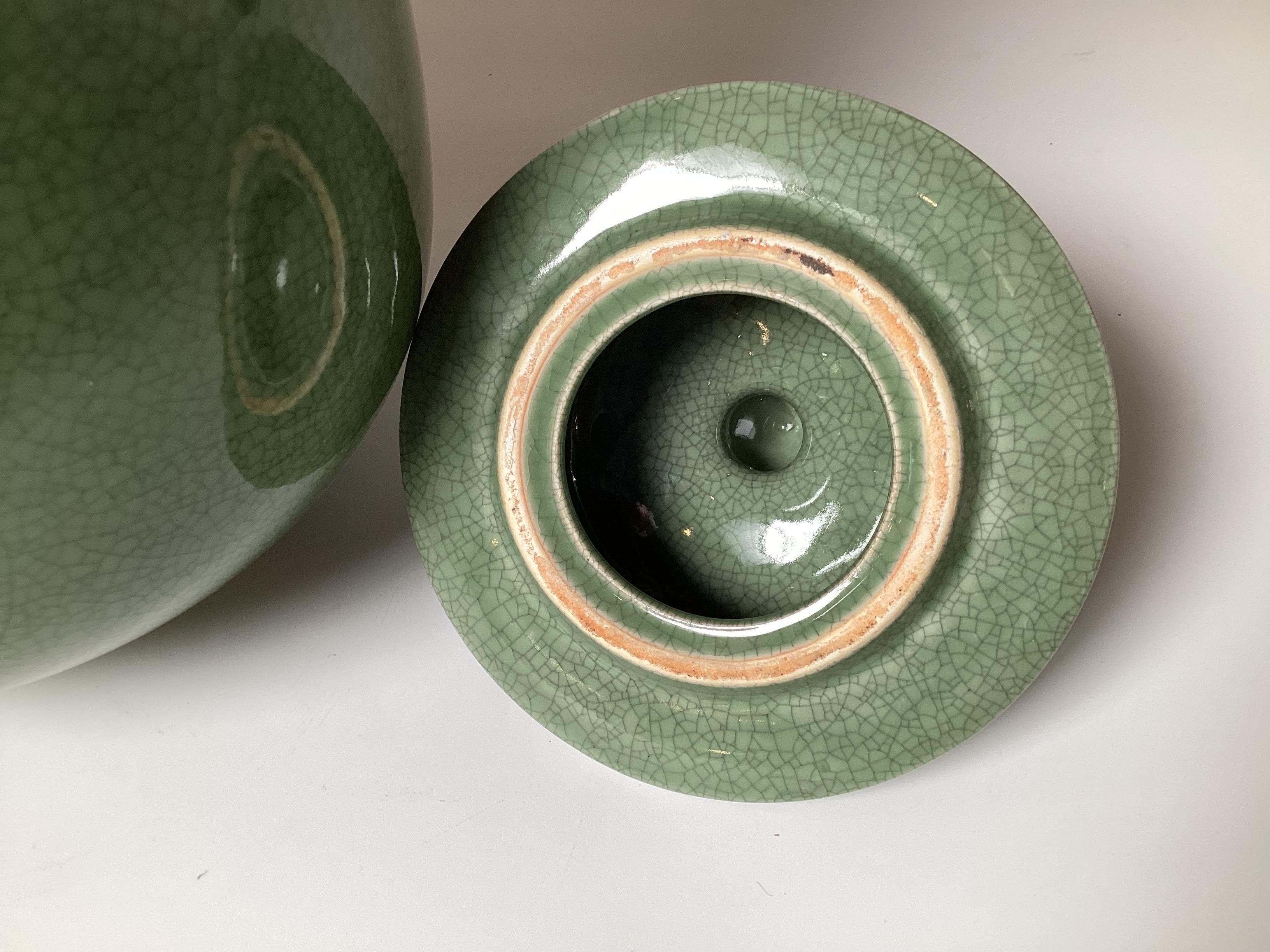 20th Century A Chinese Porcelain Temple Jar with Hand Carved Stand For Sale