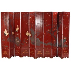 A Chinese 10-panel folding screen, C. 1940.