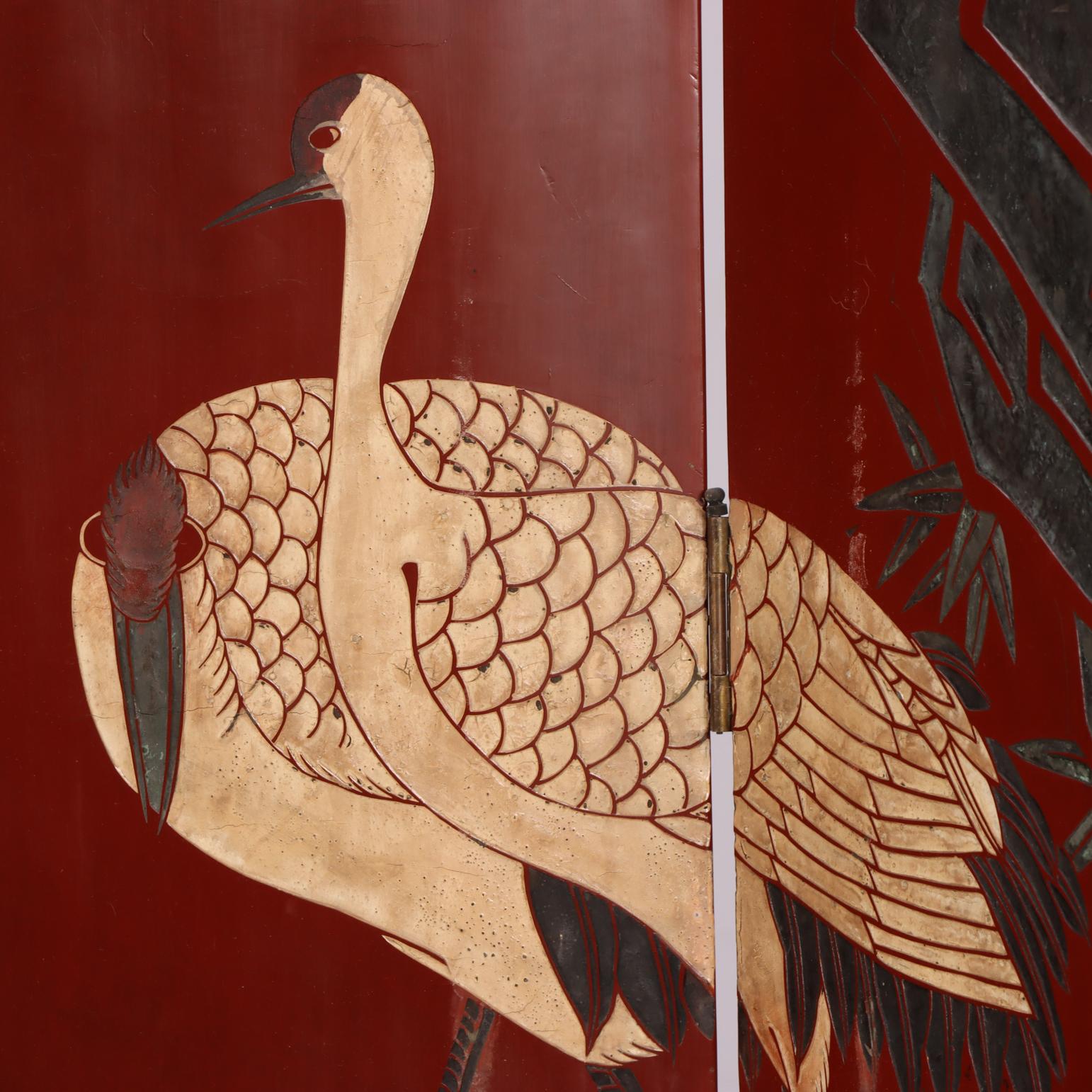 20th Century A Chinese 10-panel folding screen, C. 1940. For Sale