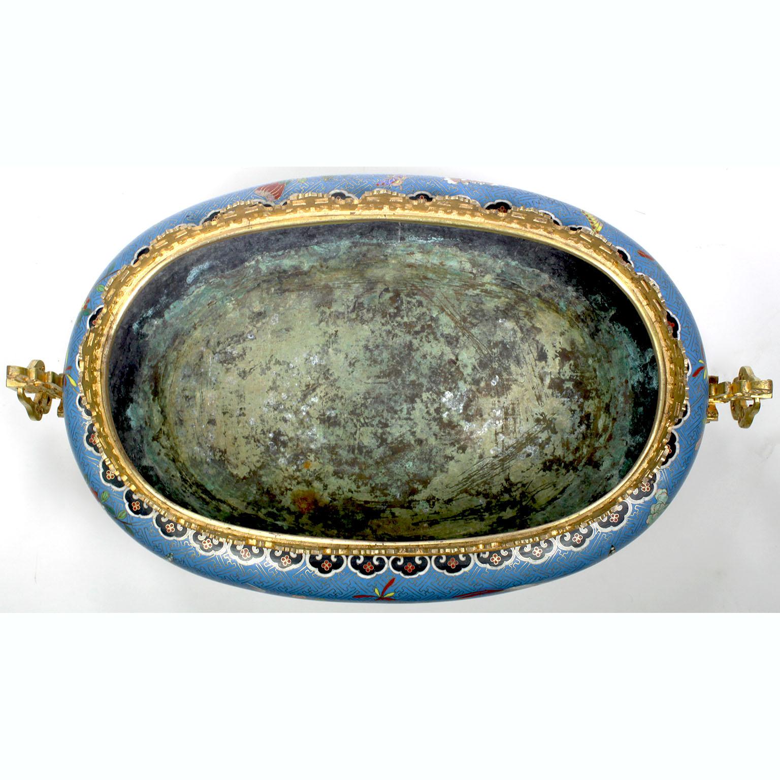 Chinesisches Cloisonné-Jardinière 'Pflanzgefäß' aus vergoldeter Bronze, 19.-20. Jahrhundert im Angebot 5