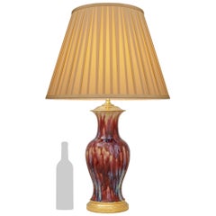 Una lampada cinese del XIX secolo in porcellana e francese del XIX secolo montata su Ormolu