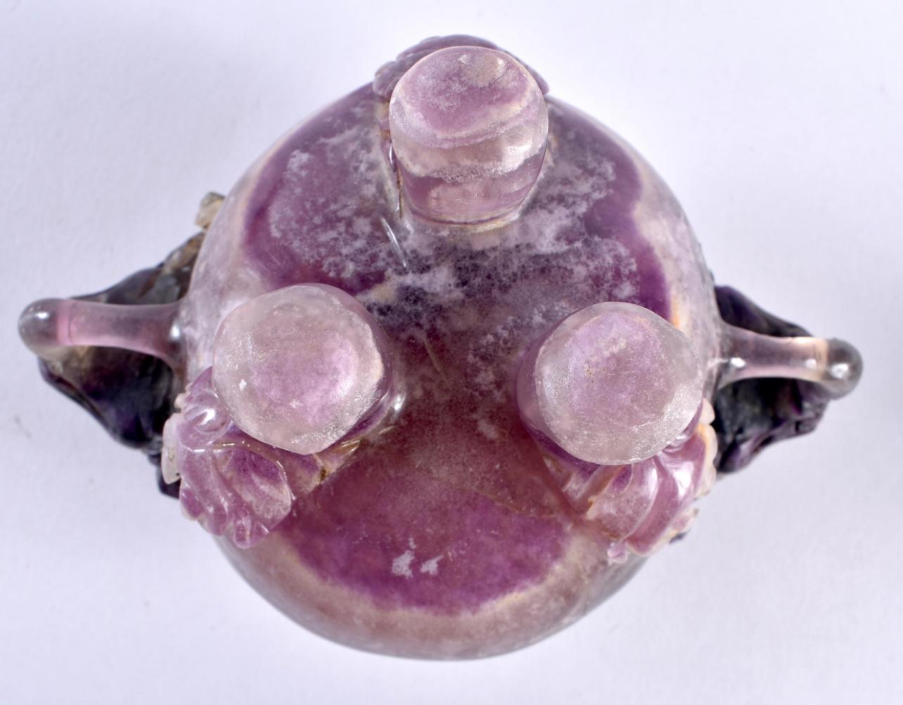 Hand-Carved A Chinese amethyst carved censor and cover, Qing Dynasty, 19th century For Sale