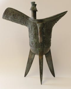 Chinese Archaistic Bronze Jue or Wine Vessel, circa 1860