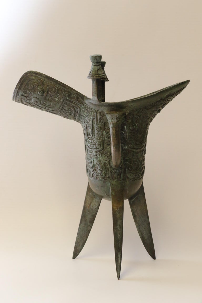Chinese Archaistic Bronze Jue or Wine Vessel, circa 1860 at 1stDibs