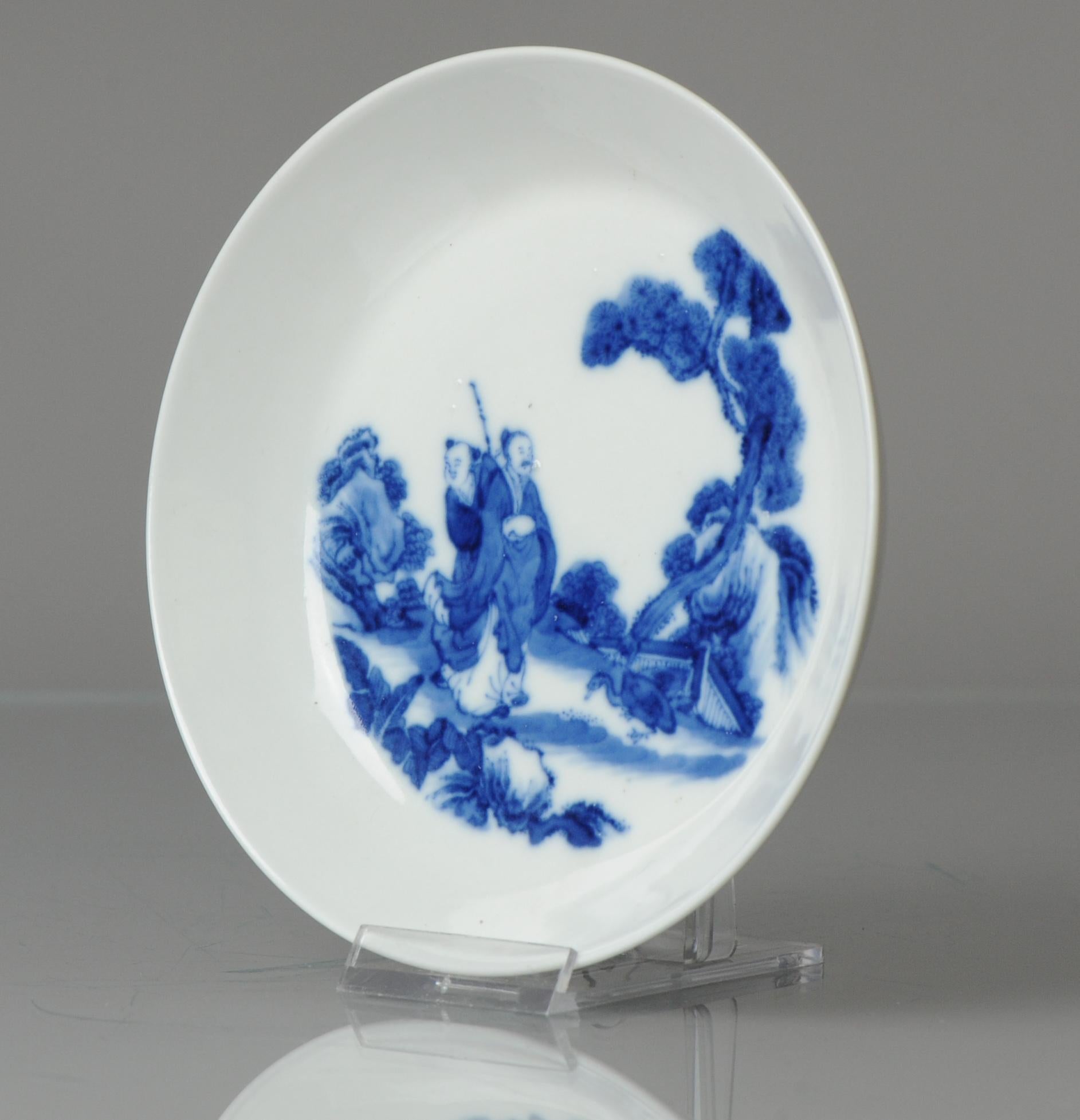 Chinese blue and white brush washer Qing Dynasty 19C Wang Xizhi 6