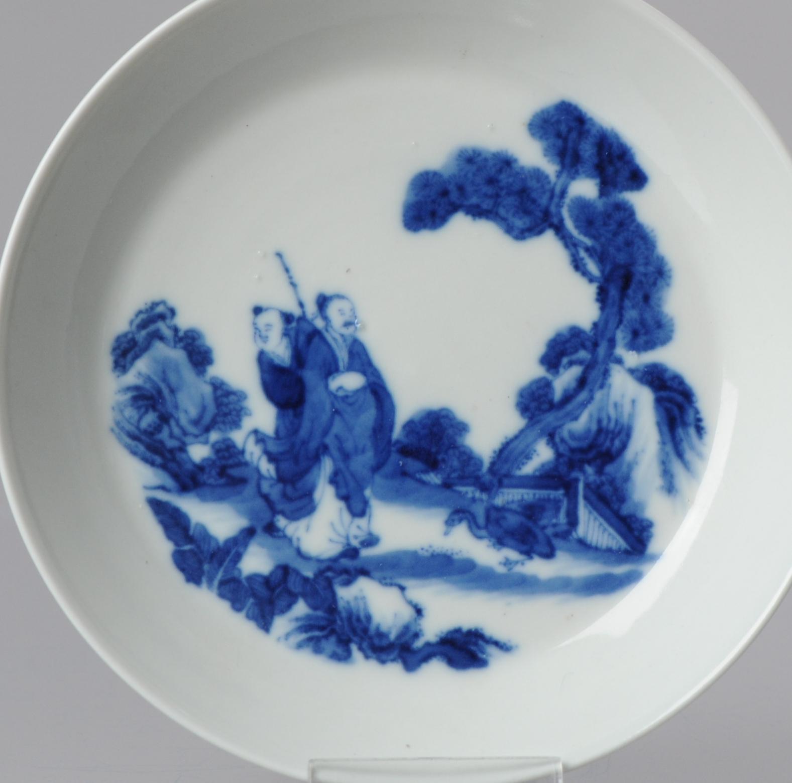 Chinese blue and white brush washer Qing Dynasty 19C Wang Xizhi 8