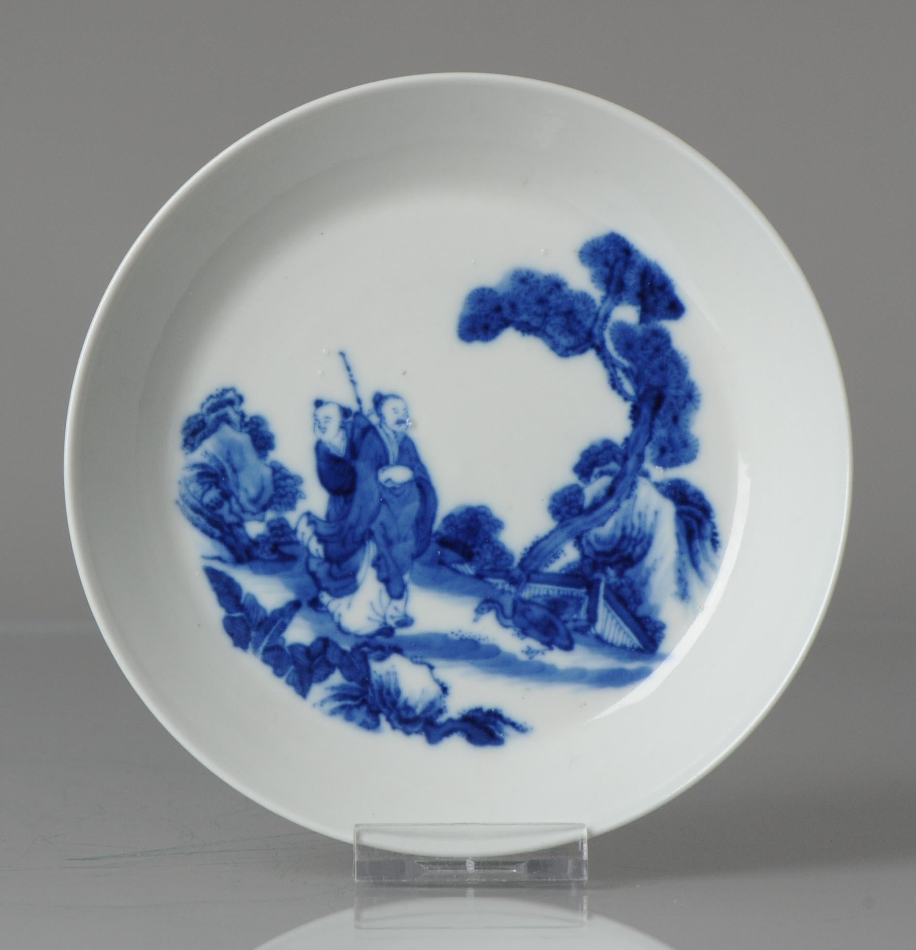Chinese blue and white brush washer Qing Dynasty 19C Wang Xizhi 1