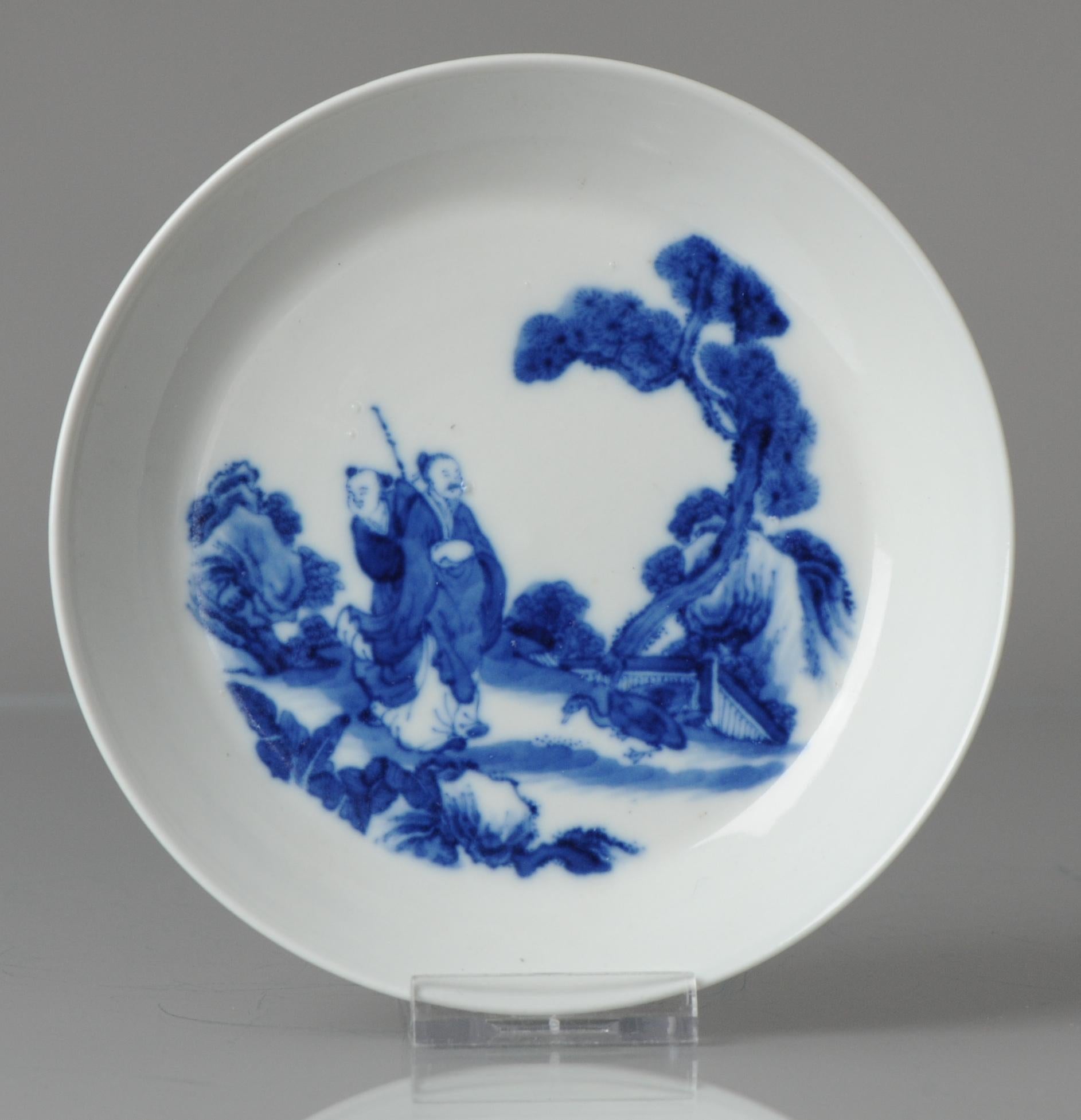 Chinese blue and white brush washer Qing Dynasty 19C Wang Xizhi 4