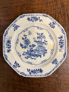 A Chinese Blue and White Octagonal Plate, 19th Century