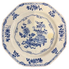 A Chinese Blue and White Octagonal Plate, 19th Century