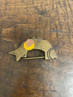 A Chinese Brass Fish Shaped Lock, Early 20th Century