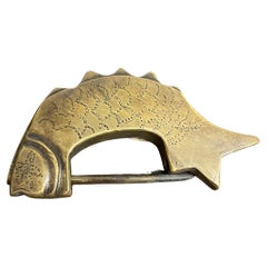 A Chinese Brass Fish Shaped Lock, Early 20th Century
