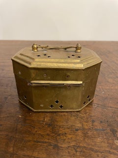 A Chinese Brass Jewellery Lidded Box, Early 20th Century