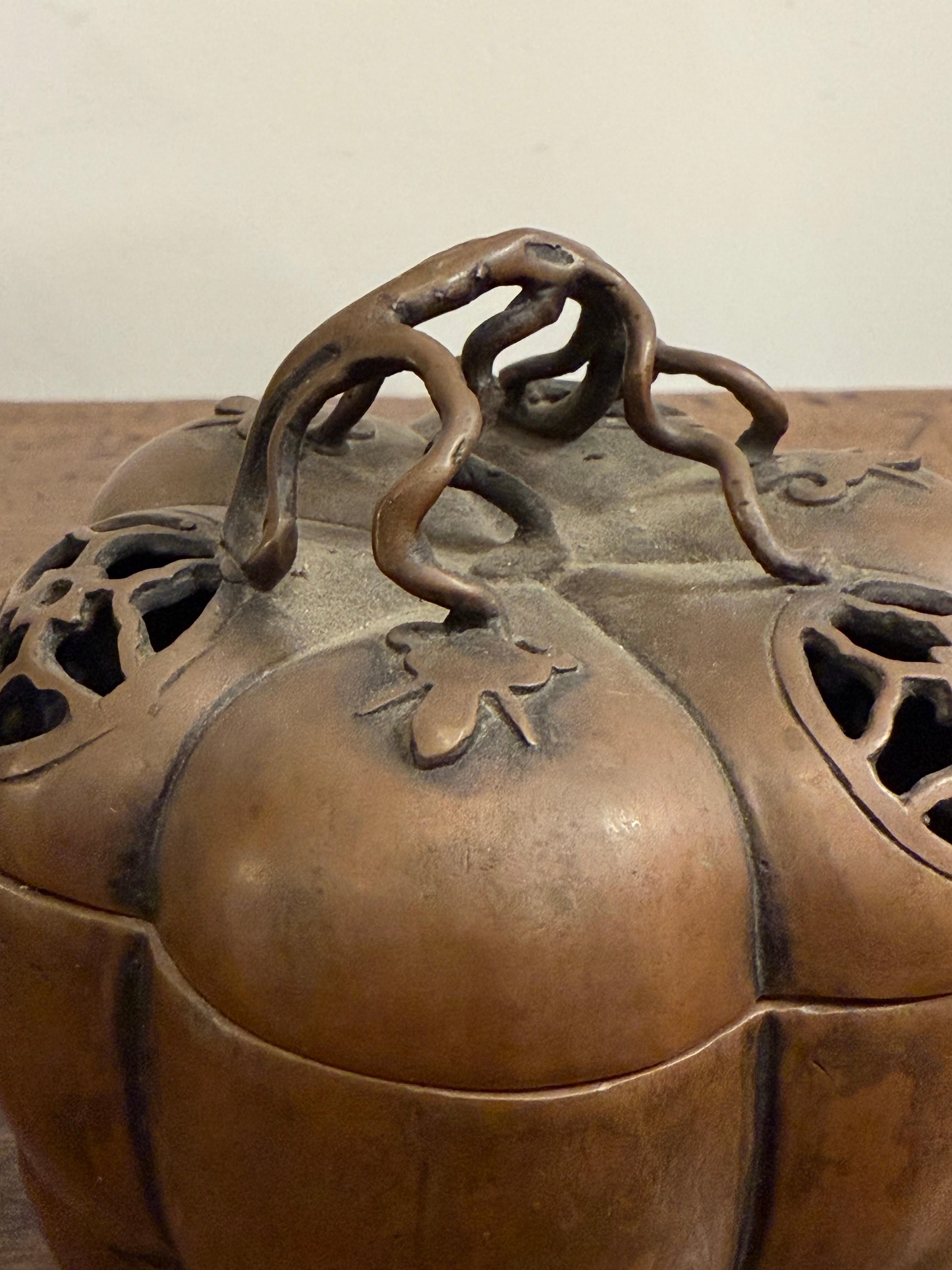 Censer cinese con coperchio in bronzo, XIX secolo in vendita 8
