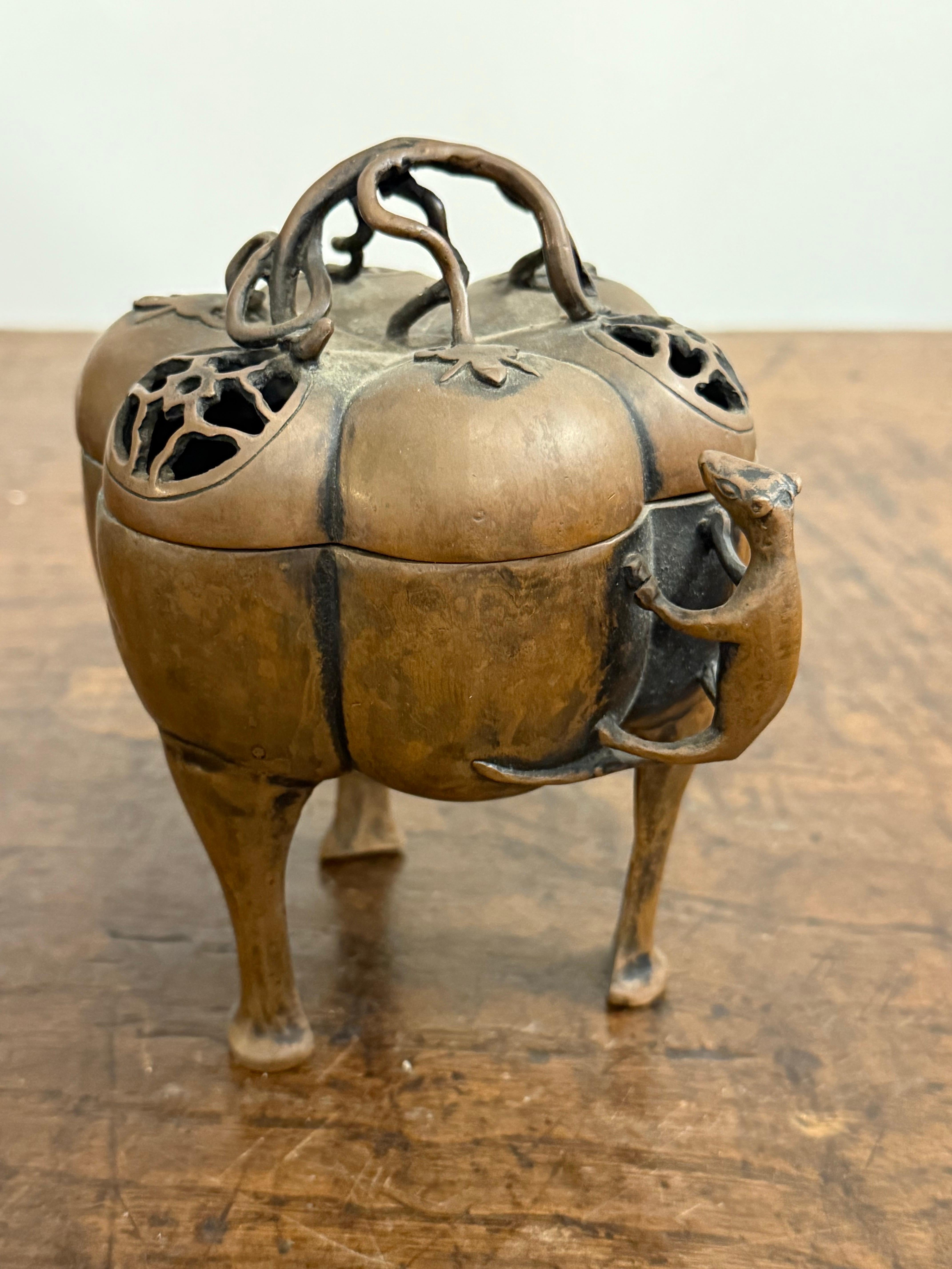 Cinese Censer cinese con coperchio in bronzo, XIX secolo in vendita