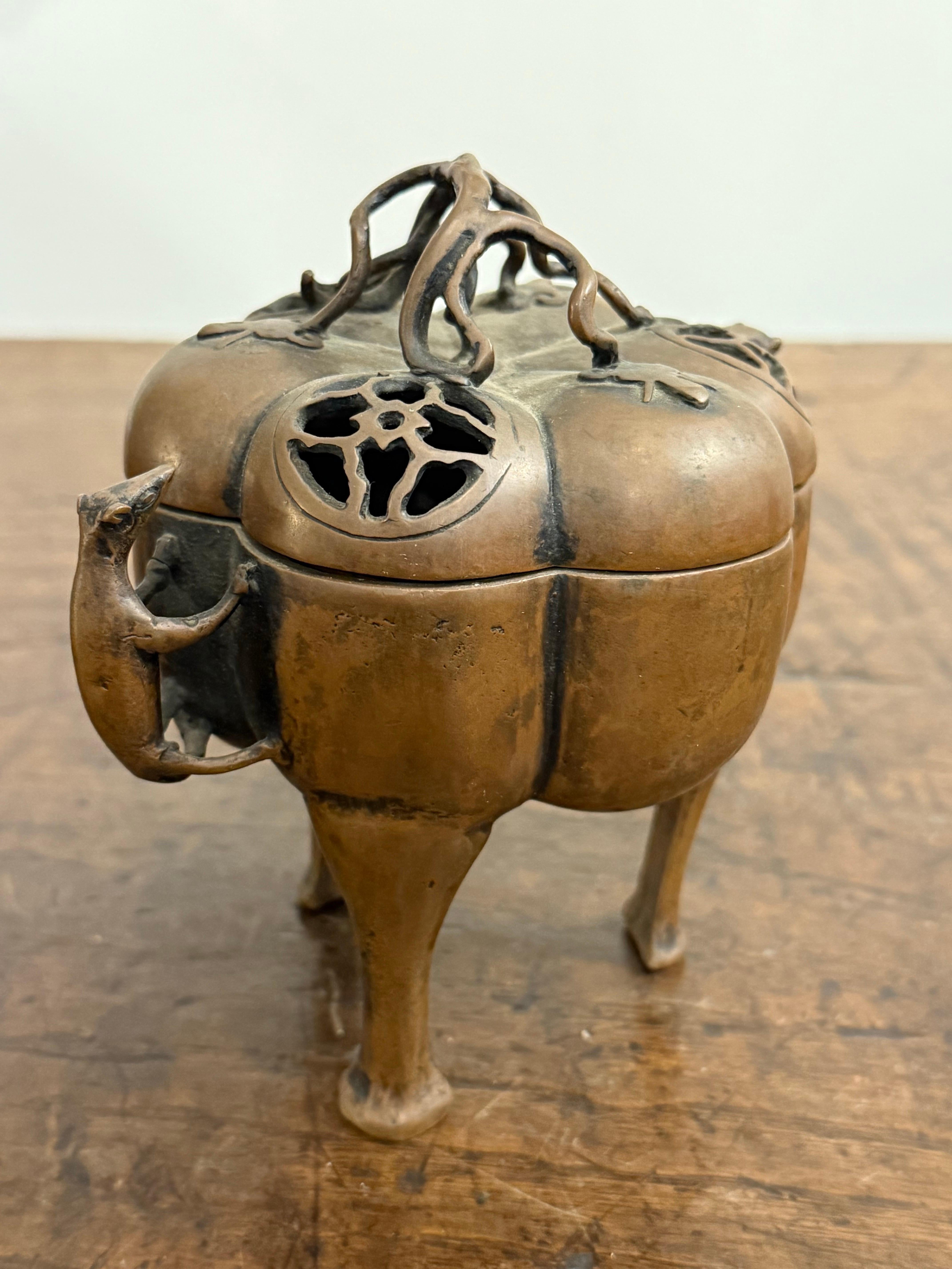 Censer cinese con coperchio in bronzo, XIX secolo In condizioni buone in vendita a ARMADALE, VIC
