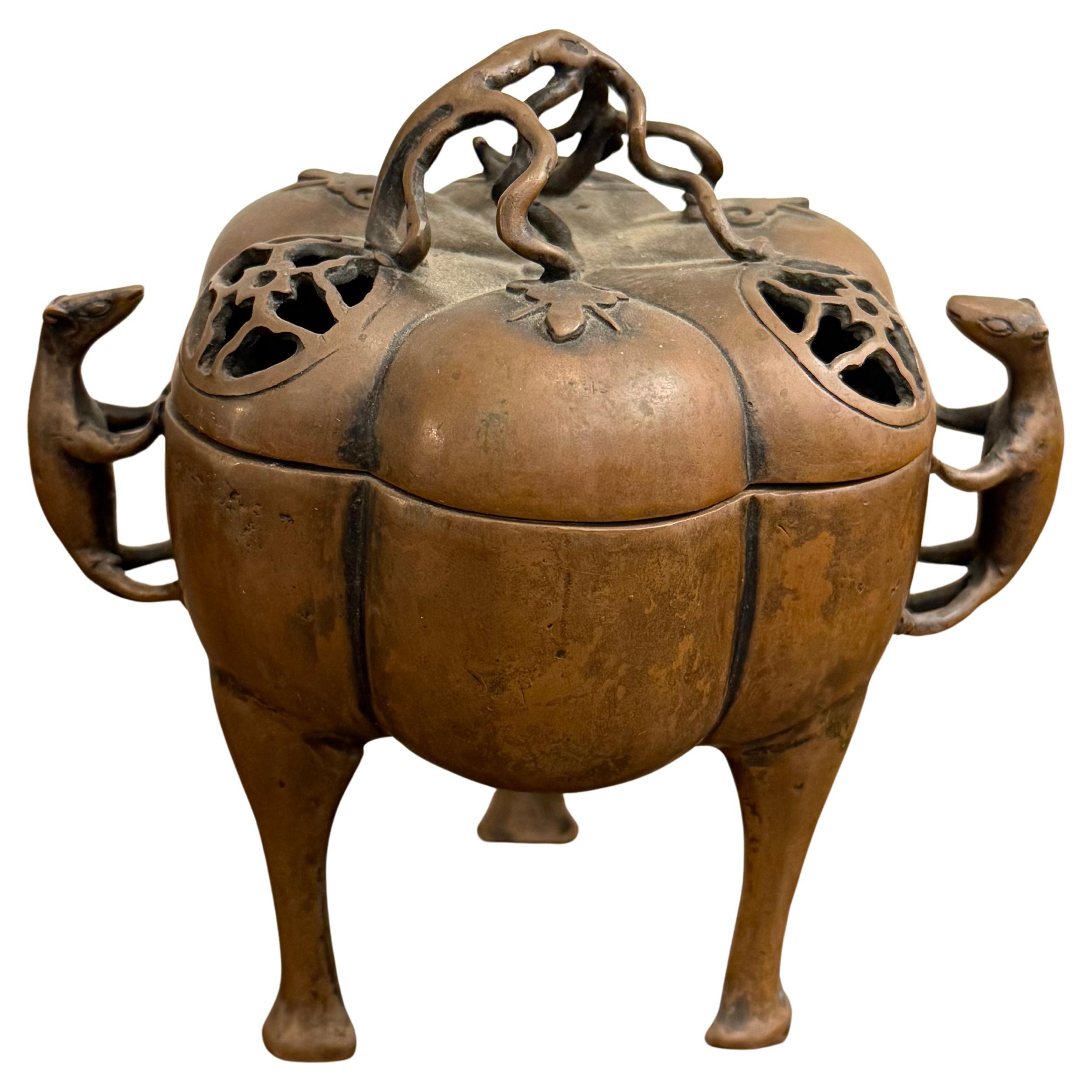 A Chinese Bronze Lidded Censer, 19th Century
