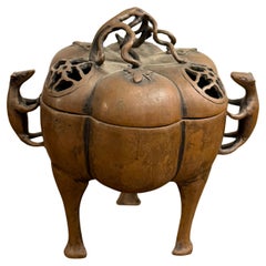 A Chinese Bronze Lidded Censer, 19th Century