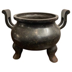A Chinese Bronze Tripod Censer with Handles with Ming Xuande Mark, 19th Century