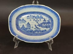 Chinese Canton Blue and White Porcelain Plater B-004