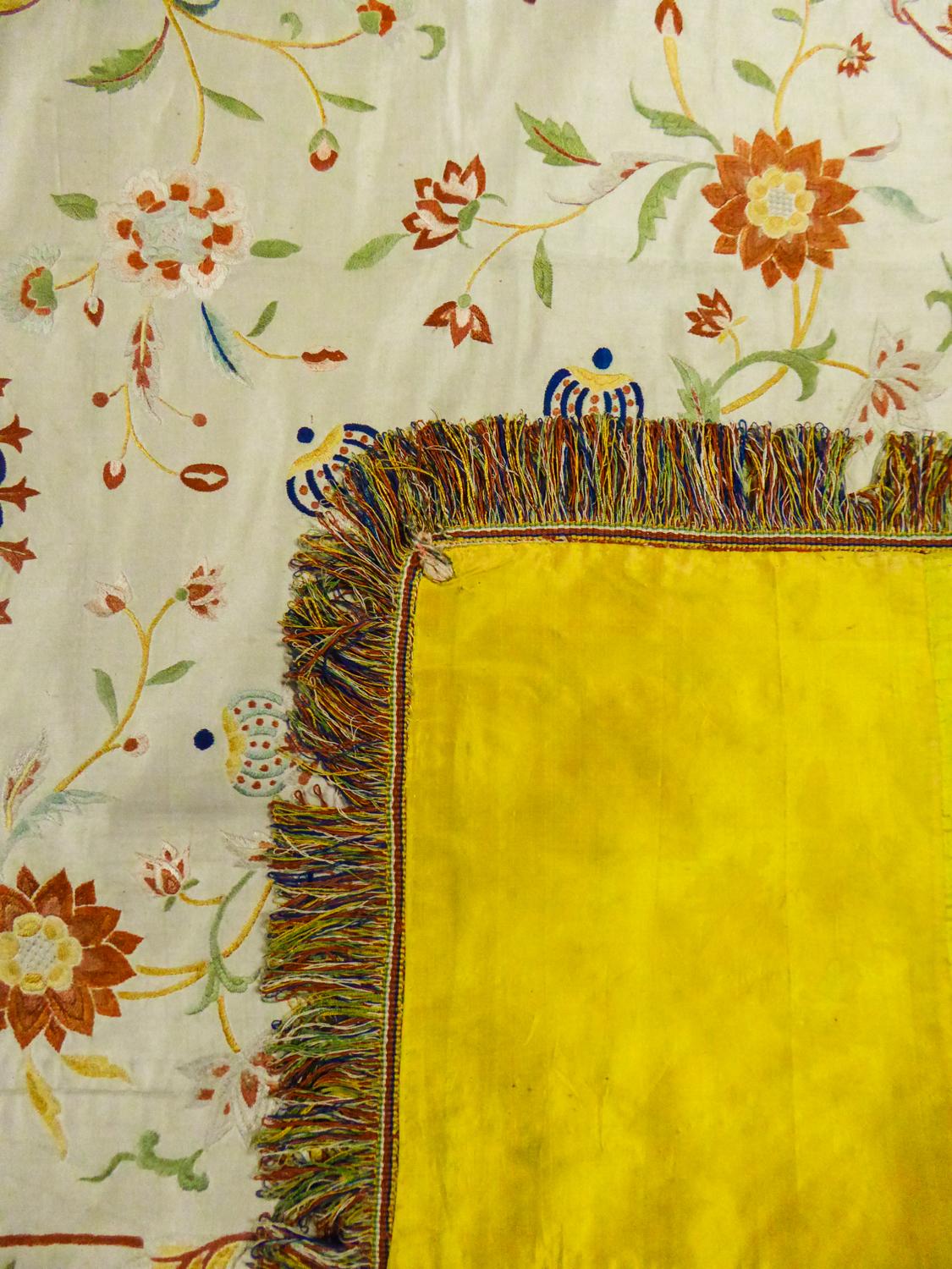 A Chinese / Canton Satin Embroidered Bedspread For Export To Europe Circa 1780 For Sale 6