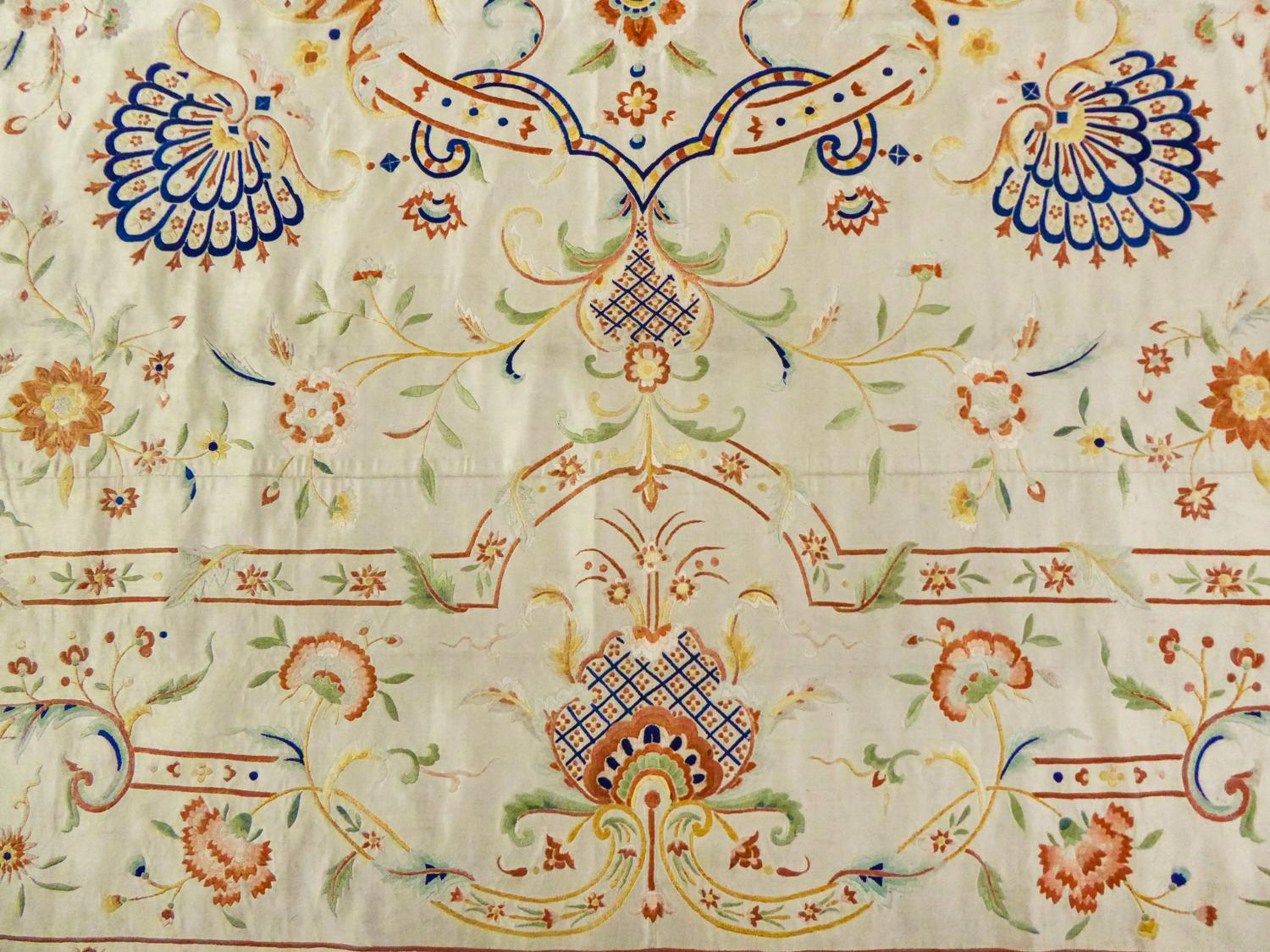A Chinese / Canton Satin Embroidered Bedspread For Export To Europe Circa 1780 For Sale 8