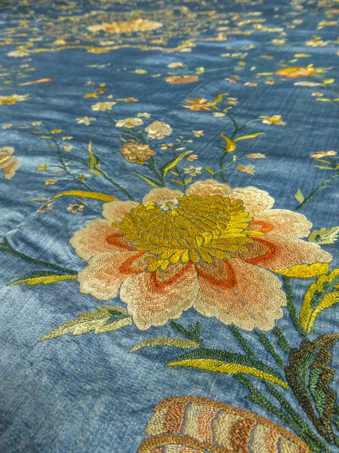 A Chinese/Canton Satin Embroidered Hanging From Indies Company Circa 1780 For Sale 3