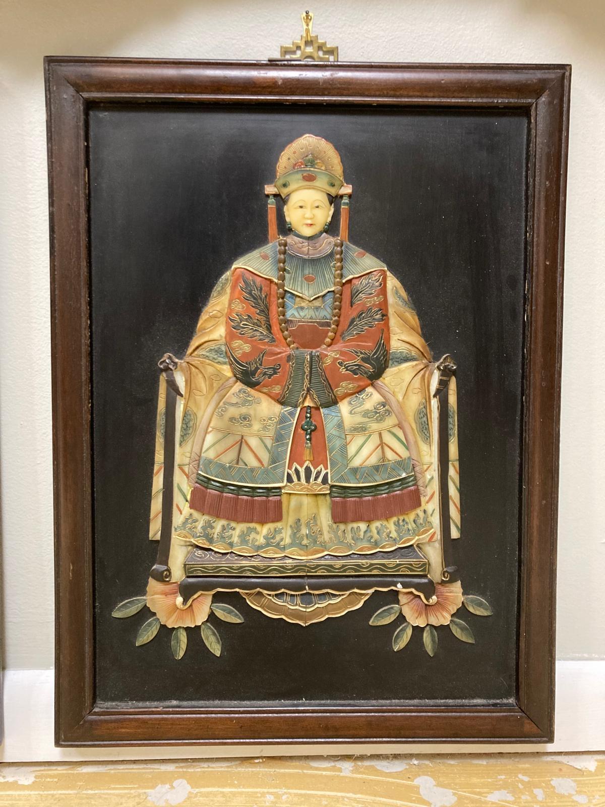 Anglo-japonais Portrait d'un empereur et d'empereurs en pierre dure sculptée chinoise en vente