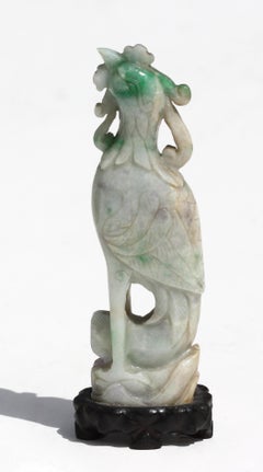 Chinese Carved Jadeite Figure of a Phoenix