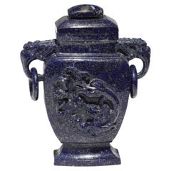 Chinese Carved Lapis-Lazuli Vase and Cover, 19th / 20th Century
