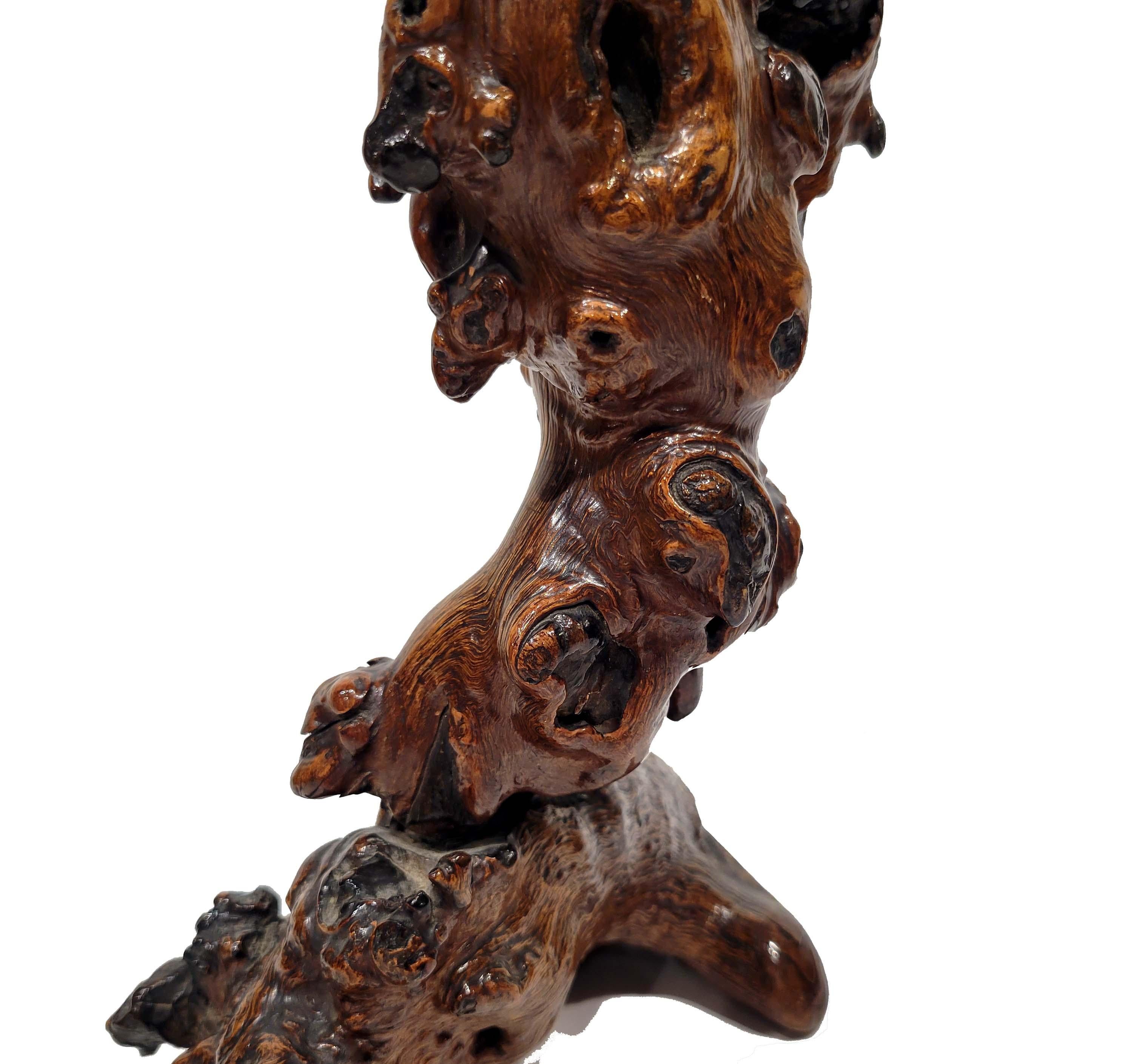 Chinese Carved Root Wood Figure, 18th-19th Century In Good Condition In New York, NY