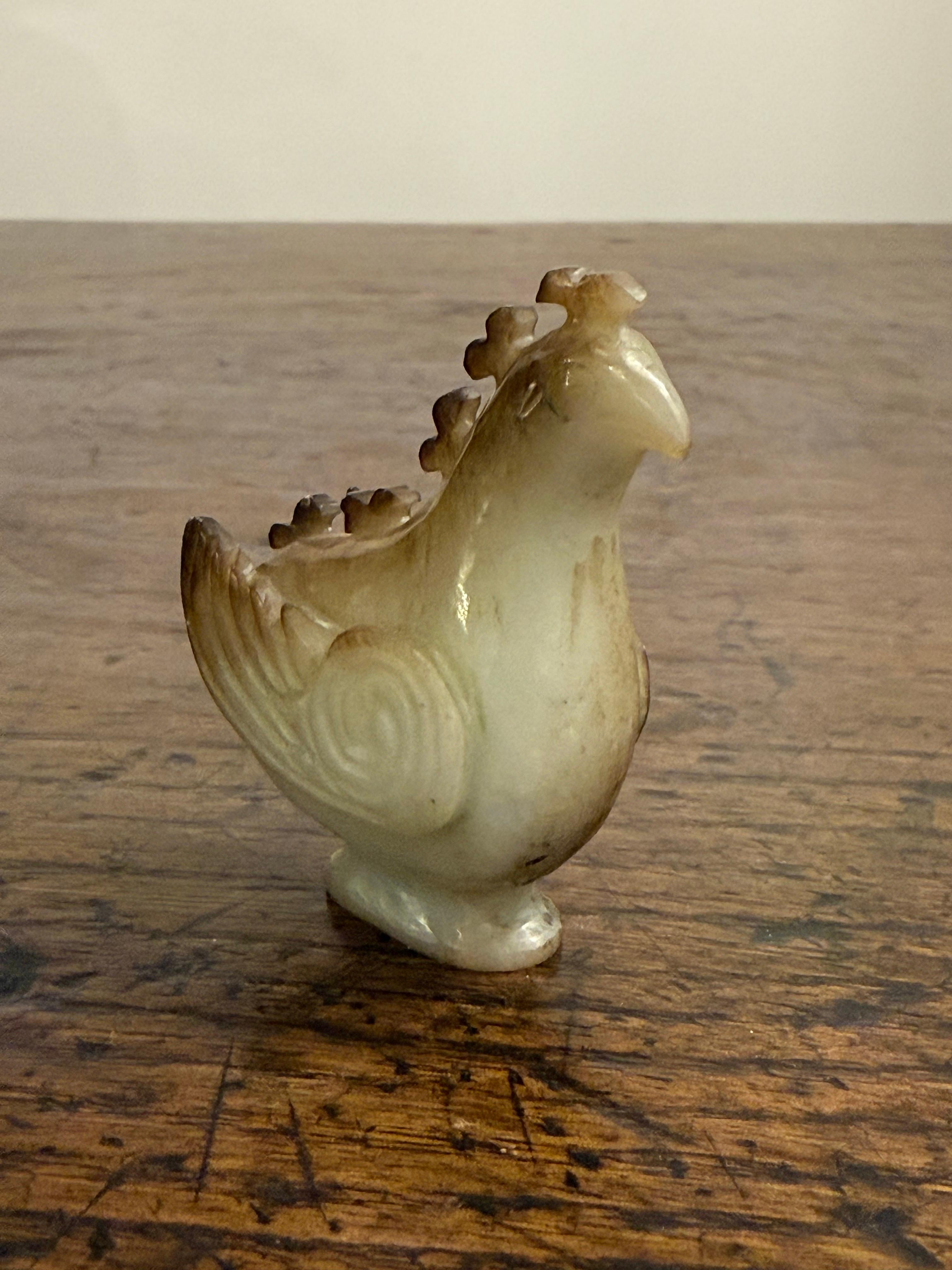 XX secolo A Chinese Carved Soapstone Figure of A Rooster, Early 20th Century in vendita
