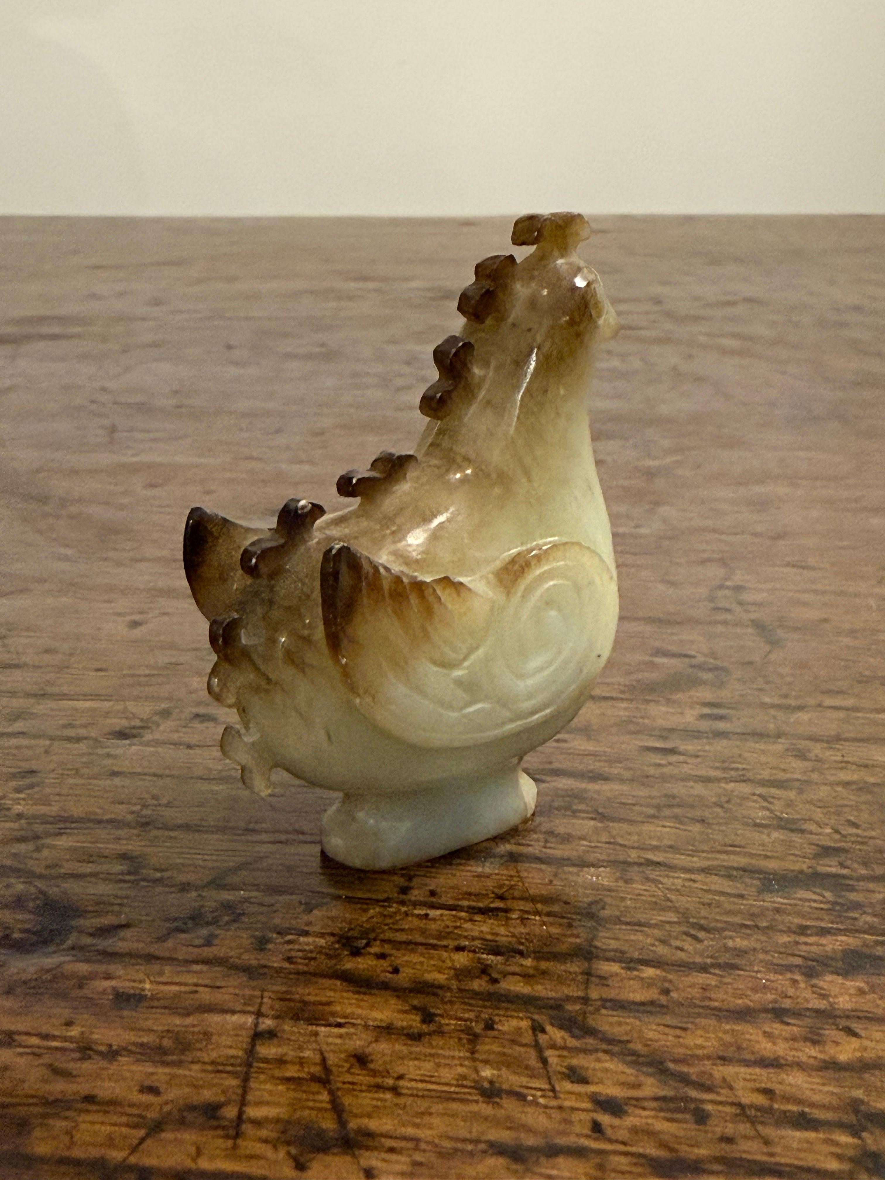 A Chinese Carved Soapstone Figure of A Rooster, Early 20th Century in vendita 2