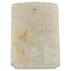 A Chinese Celadon Jade Plaque Pendant