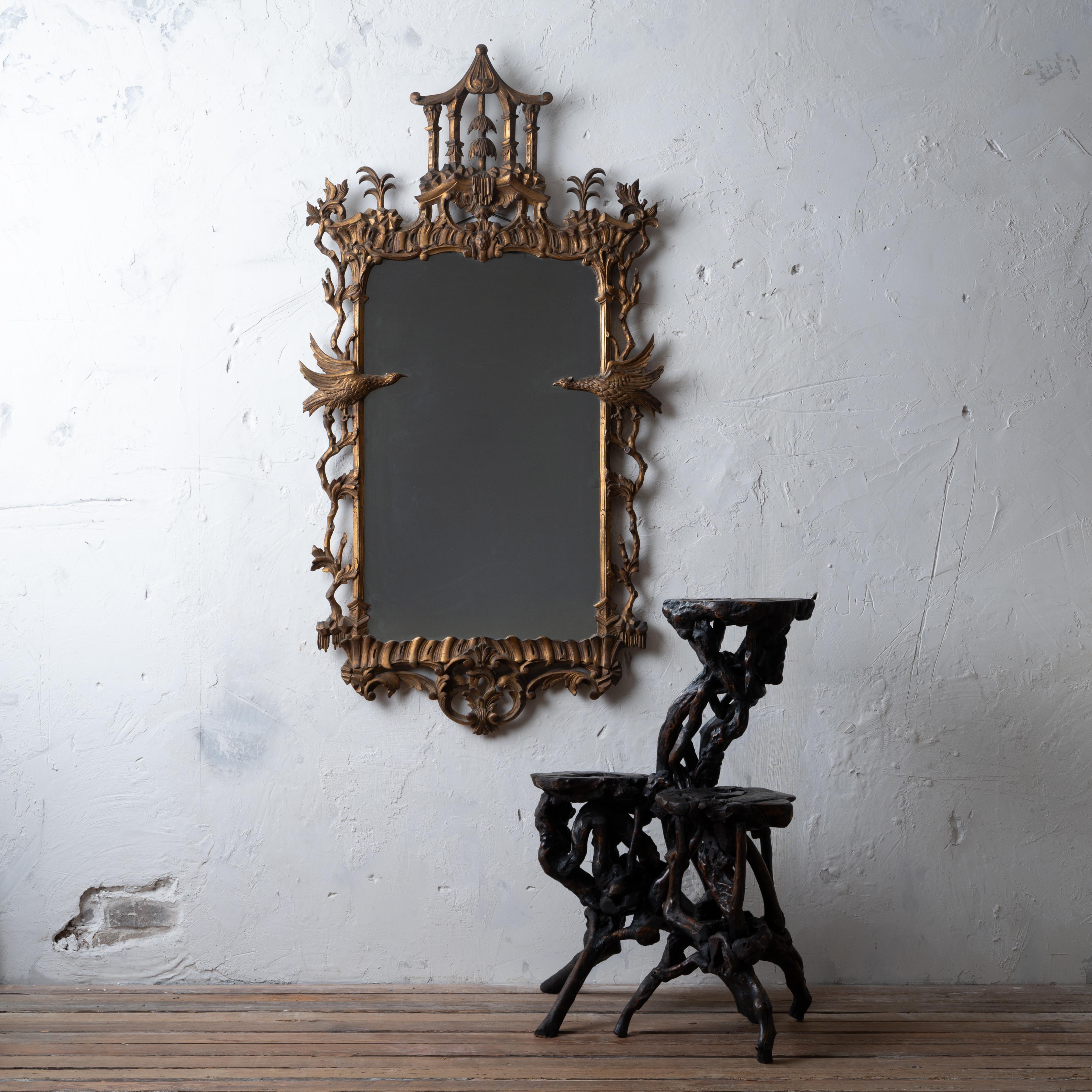 Miroir Chippendale chinois en bois doré sculpté, 20e siècle Bon état - En vente à Savannah, GA