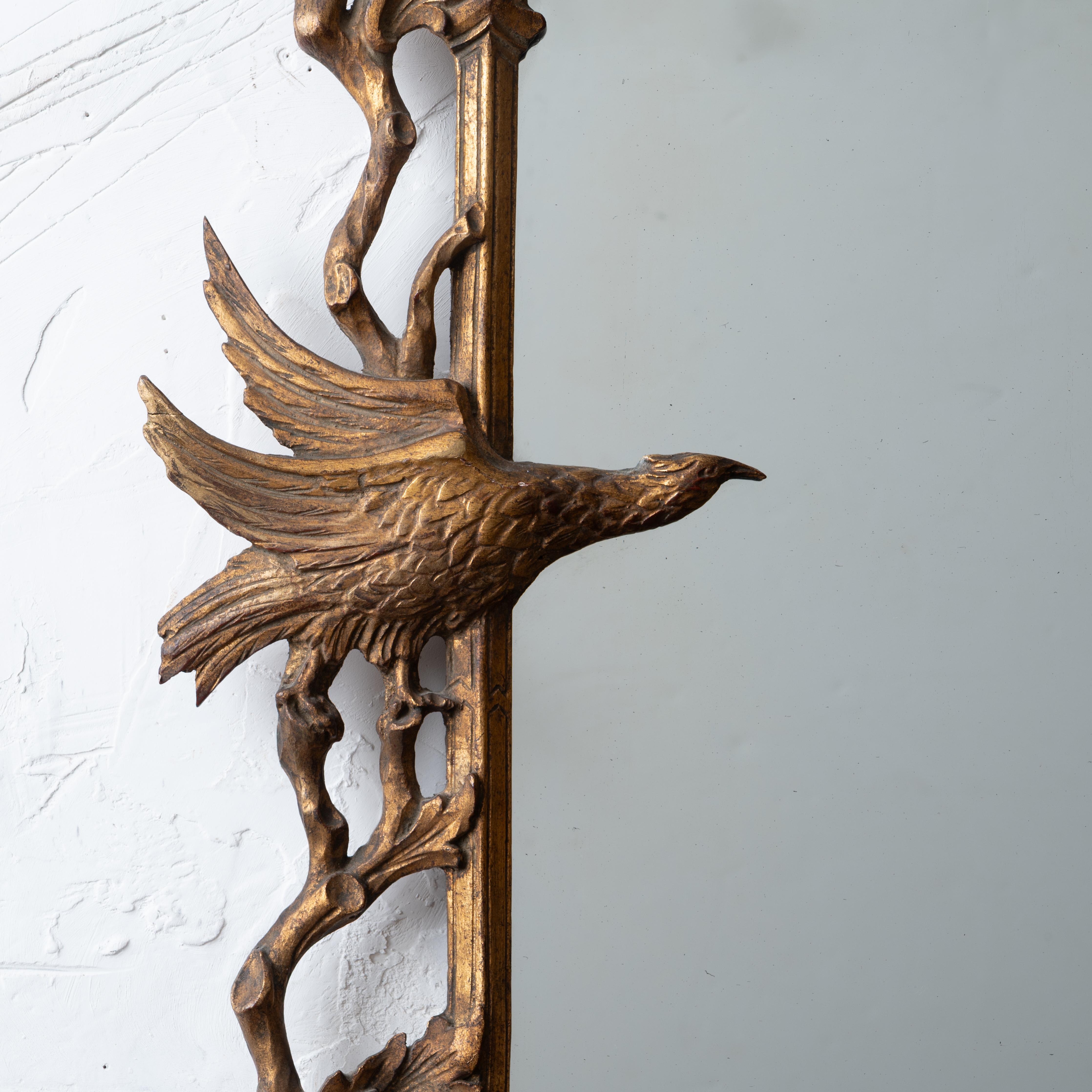 Miroir Chippendale chinois en bois doré sculpté, 20e siècle en vente 4