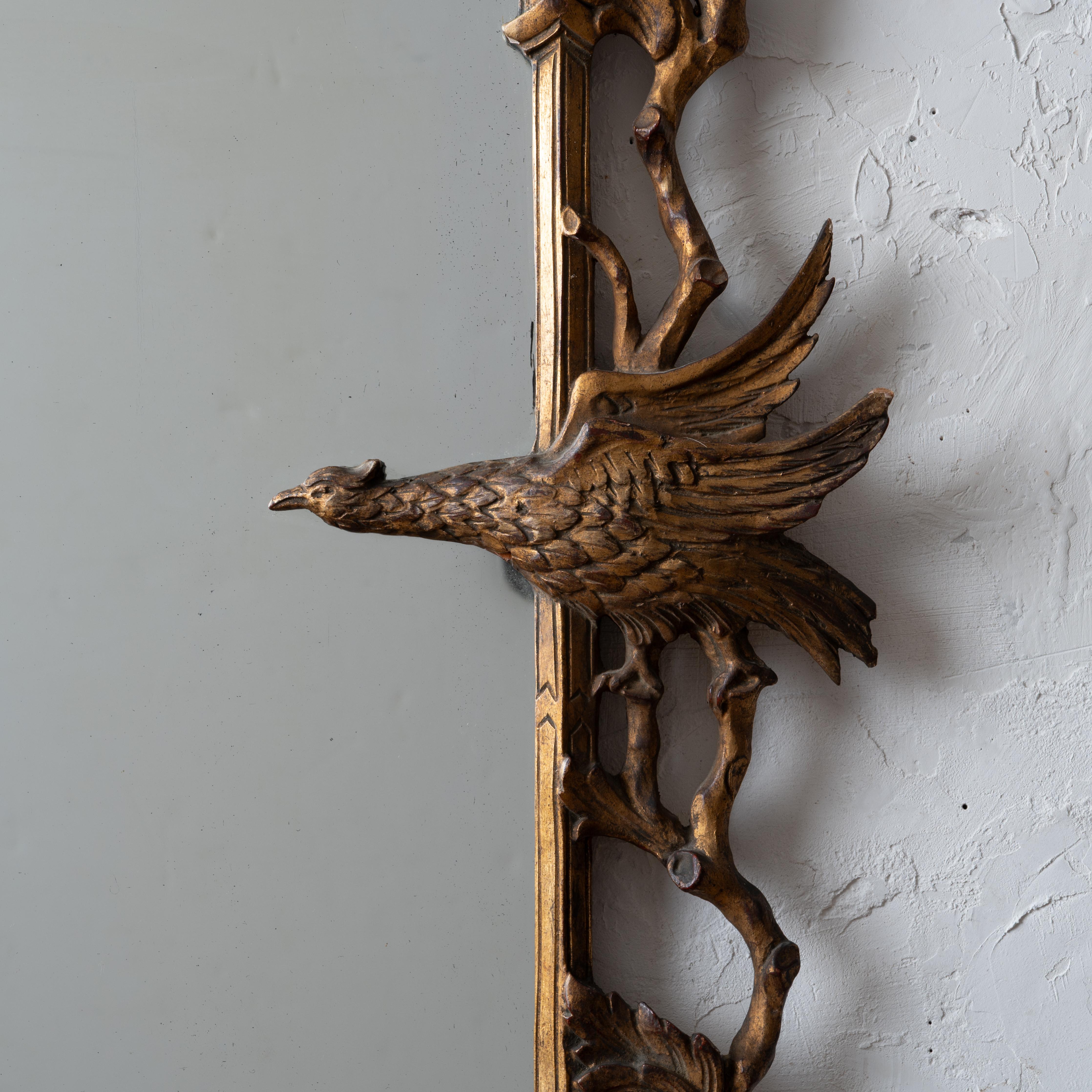 Miroir Chippendale chinois en bois doré sculpté, 20e siècle en vente 5