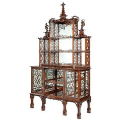 A Chinese Chippendale fretwork display cabinet by Morant