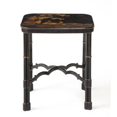 Chinese Chippendale Style Black and Gilt-Japanned Occasional Table