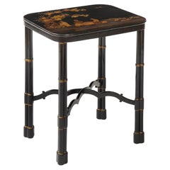 Chinese Chippendale Style Black and Gilt-Japanned Occasional Table