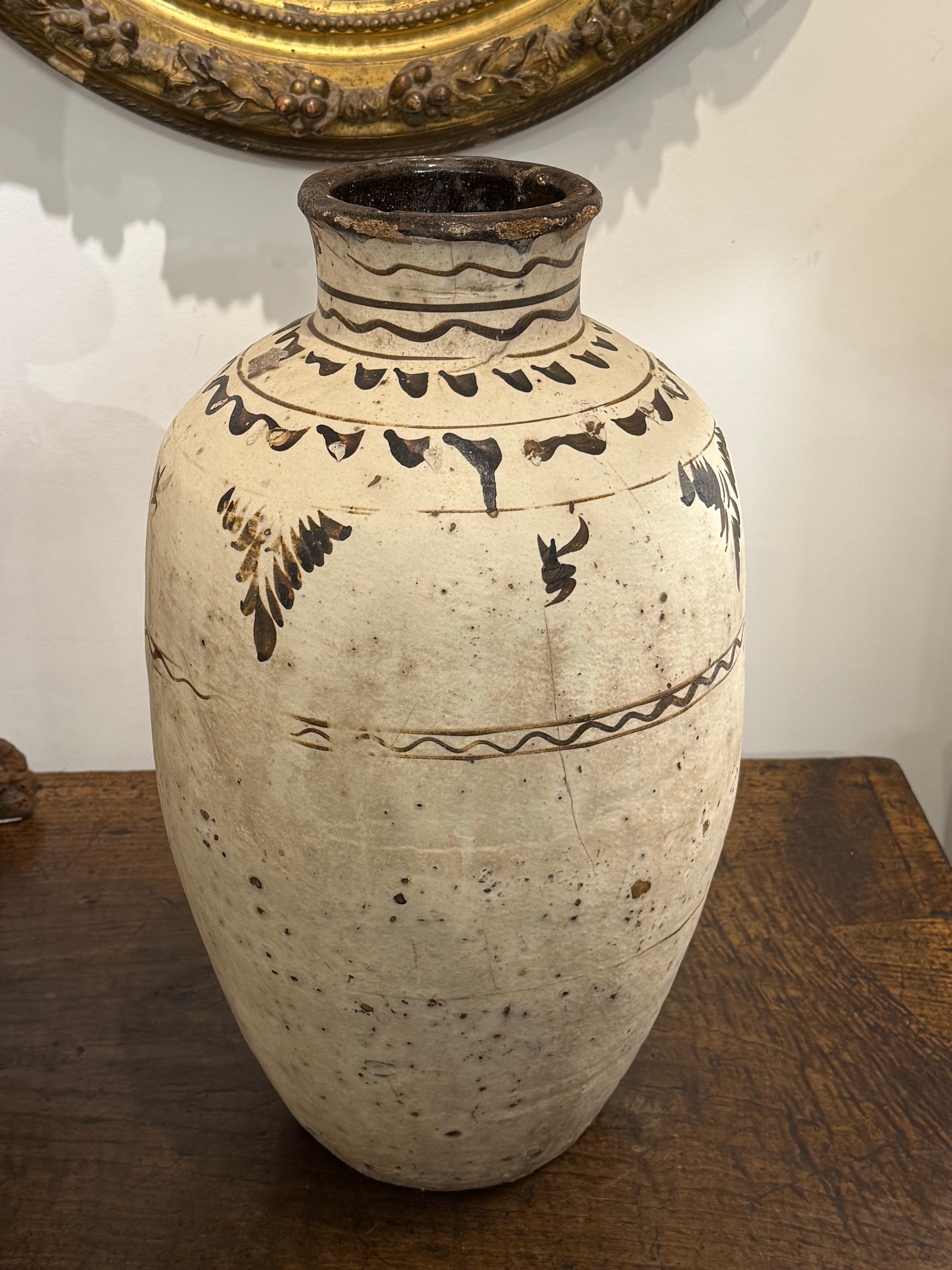 Smaltato Vaso cinese in pietra di Cizhou, dinastia Ming, XVII secolo in vendita