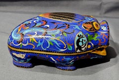A Chinese Cloisonné Lidded Dragon Box