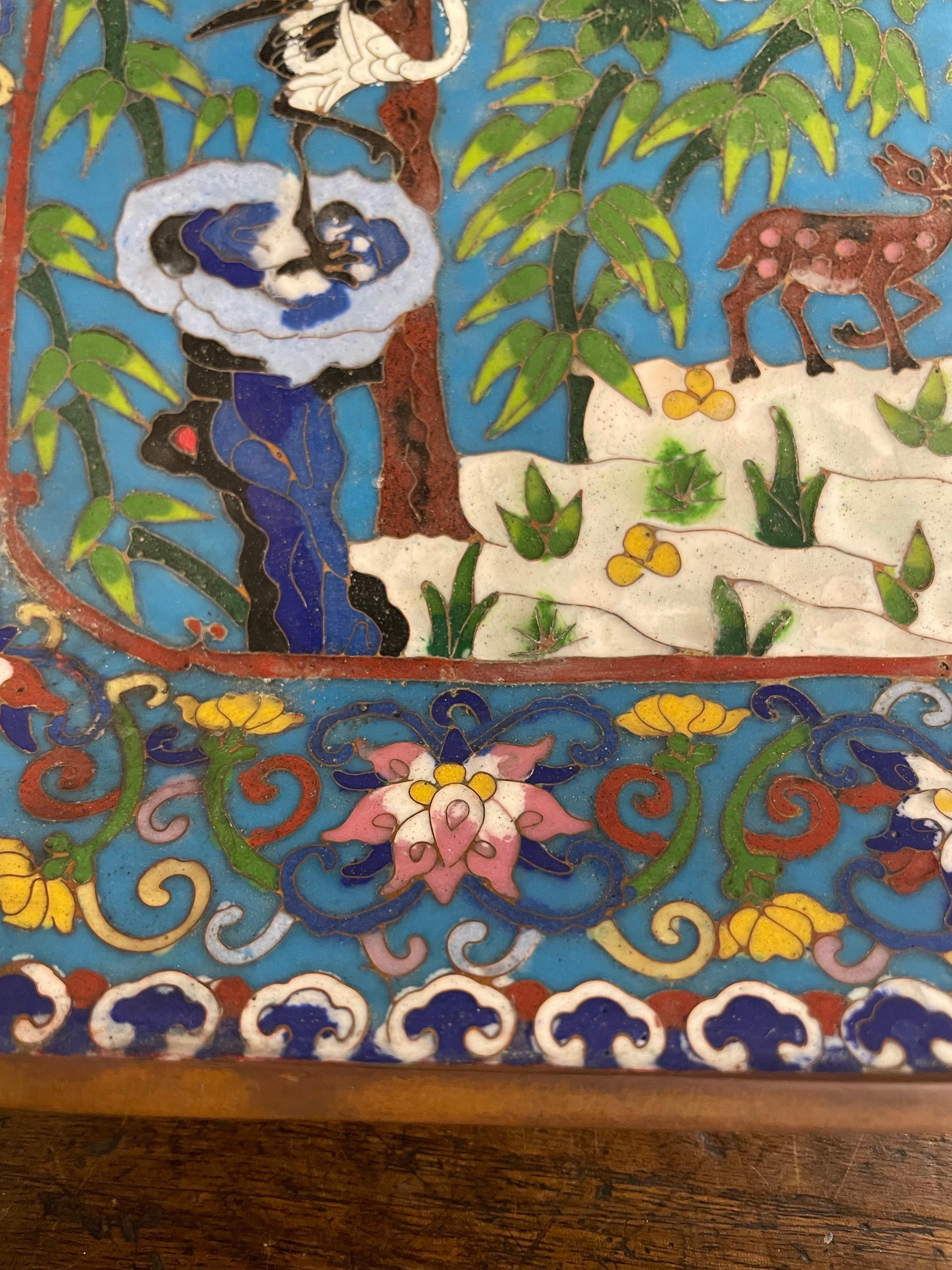 Cloissoné A Chinese Cloisonne Tray with Qianlong Mark, Early 20th Century For Sale