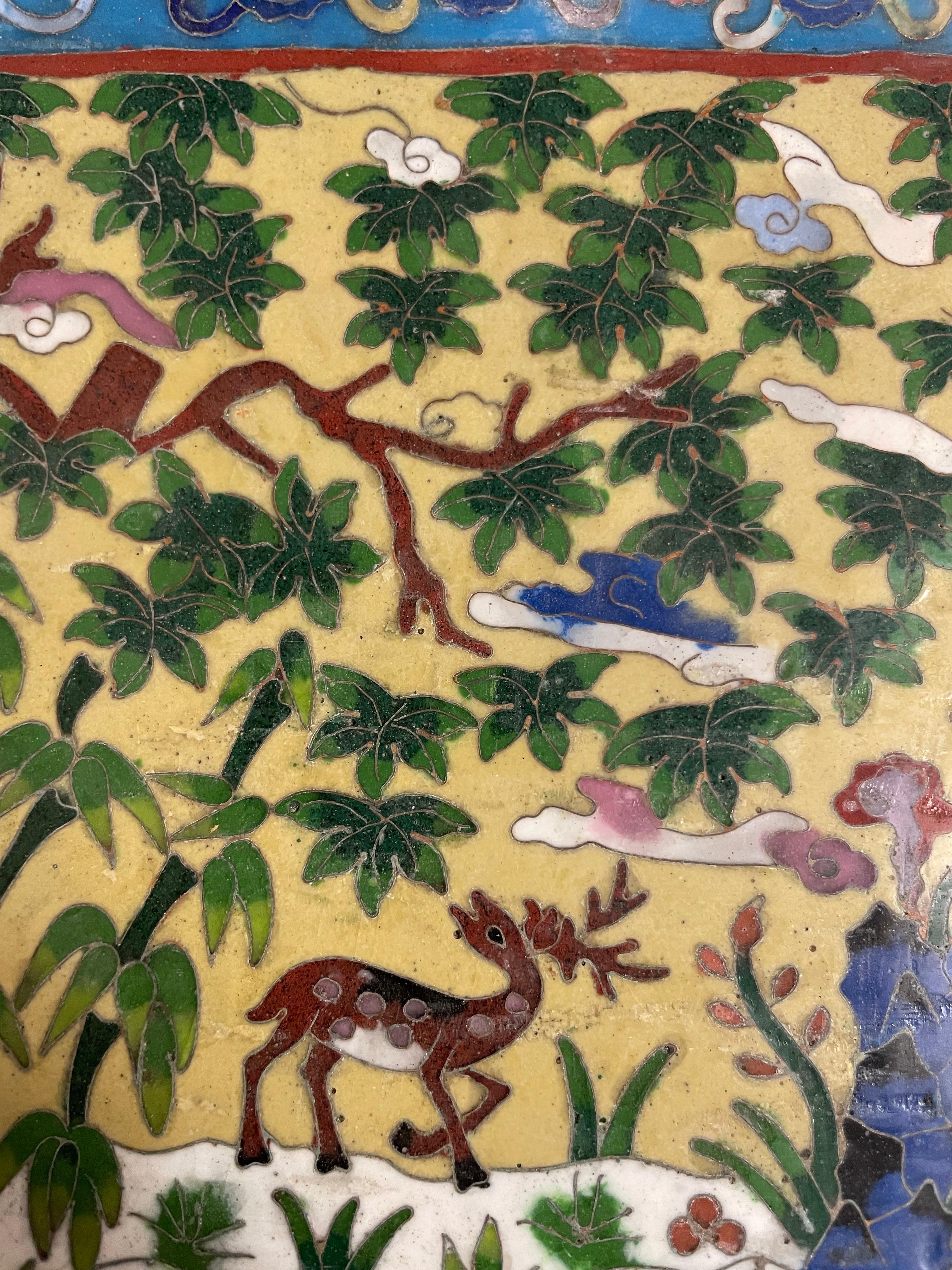 Bronze A Chinese Cloisonne Tray with Qianlong Mark, Early 20th Century For Sale